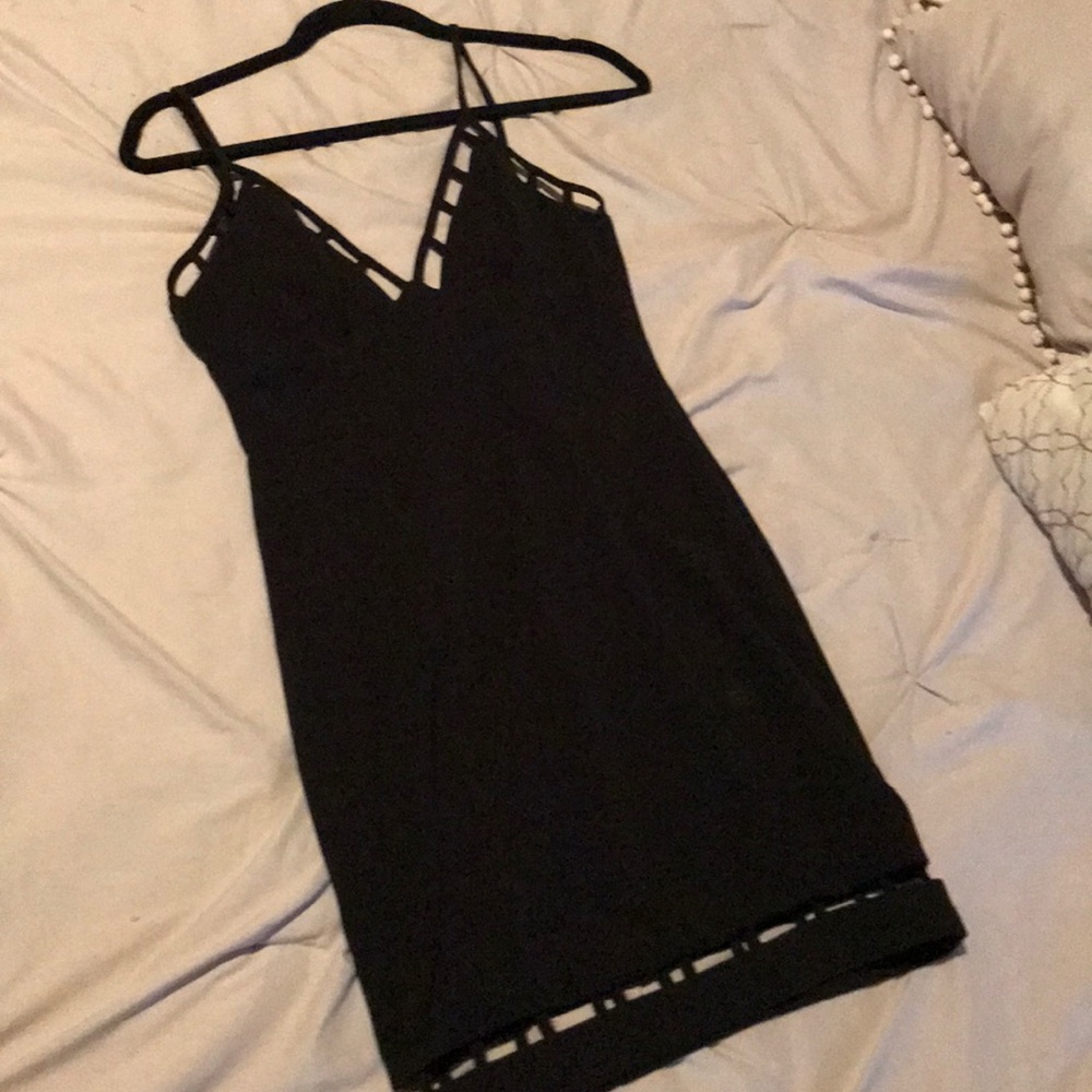Black bodycon mini dress
